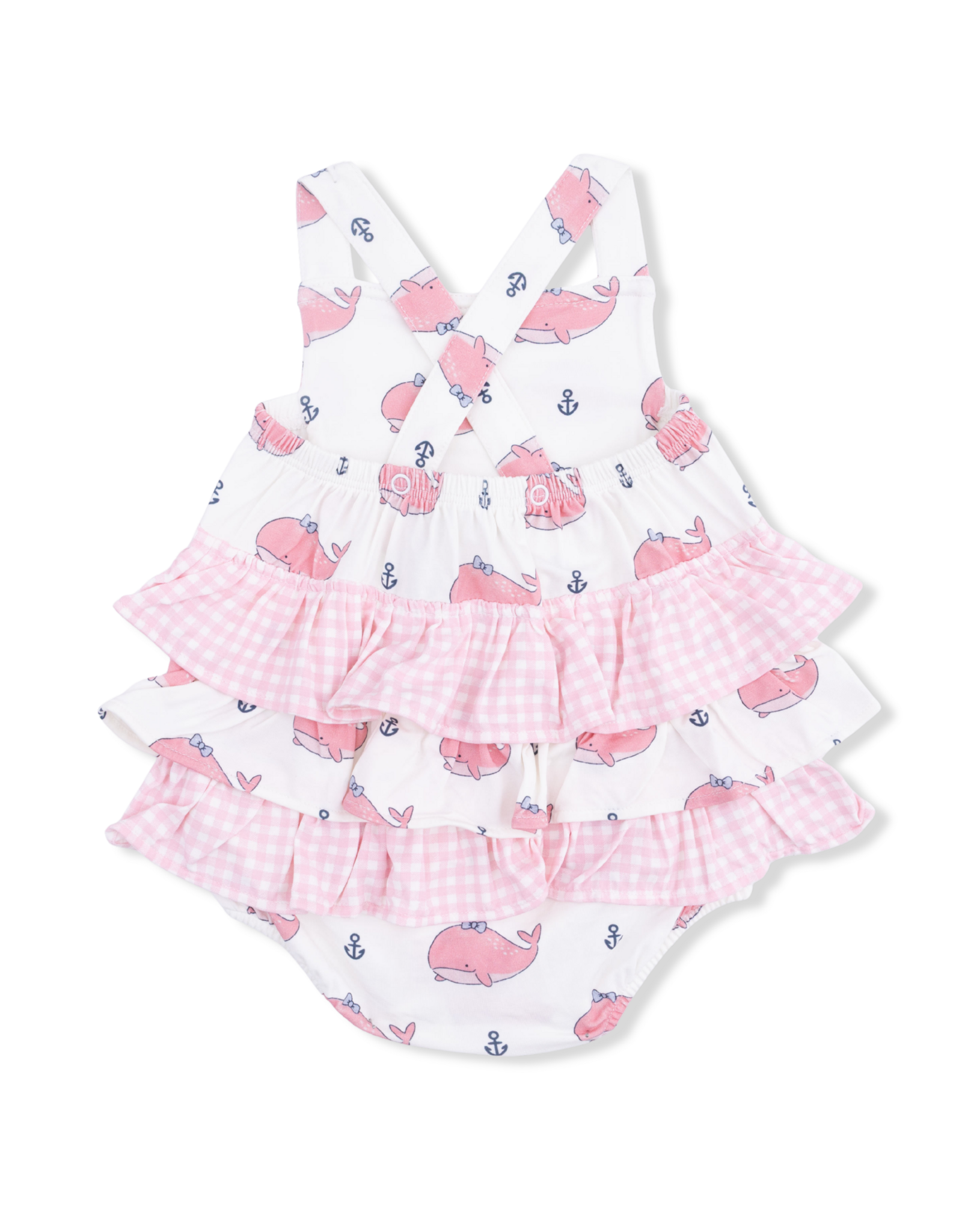 Angel Dear ADS26 Bubbly Whale Pink Ruffle Sunsuit