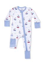 Angel Dear ADS26 2 Way Zipper Romper Bubbly Sailboats Blue
