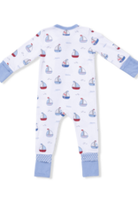 Angel Dear ADS26 2 Way Zipper Romper Bubbly Sailboats Blue