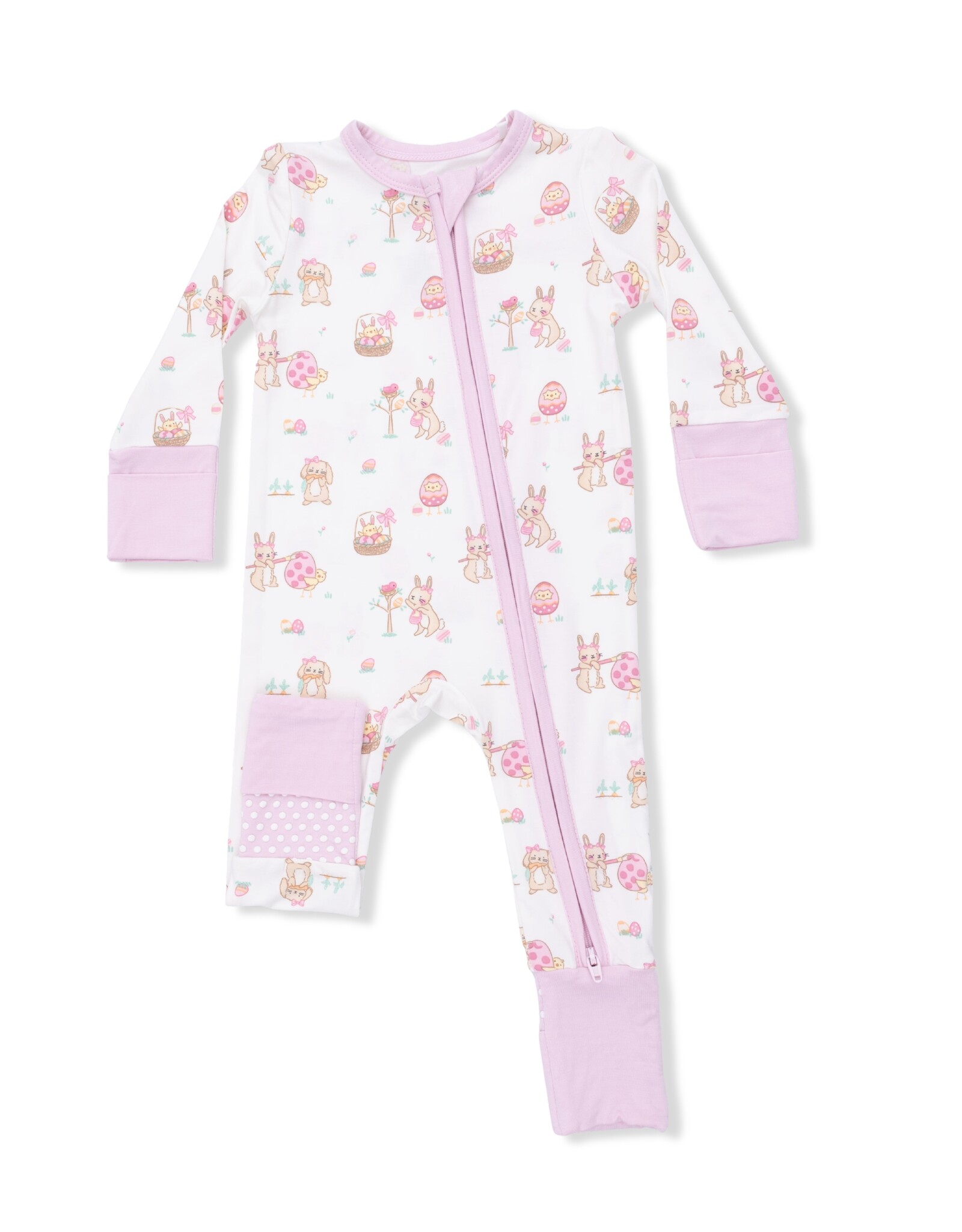 Angel Dear ADS26 2 Way Zipper Romper PINK Easter Egg Hunt