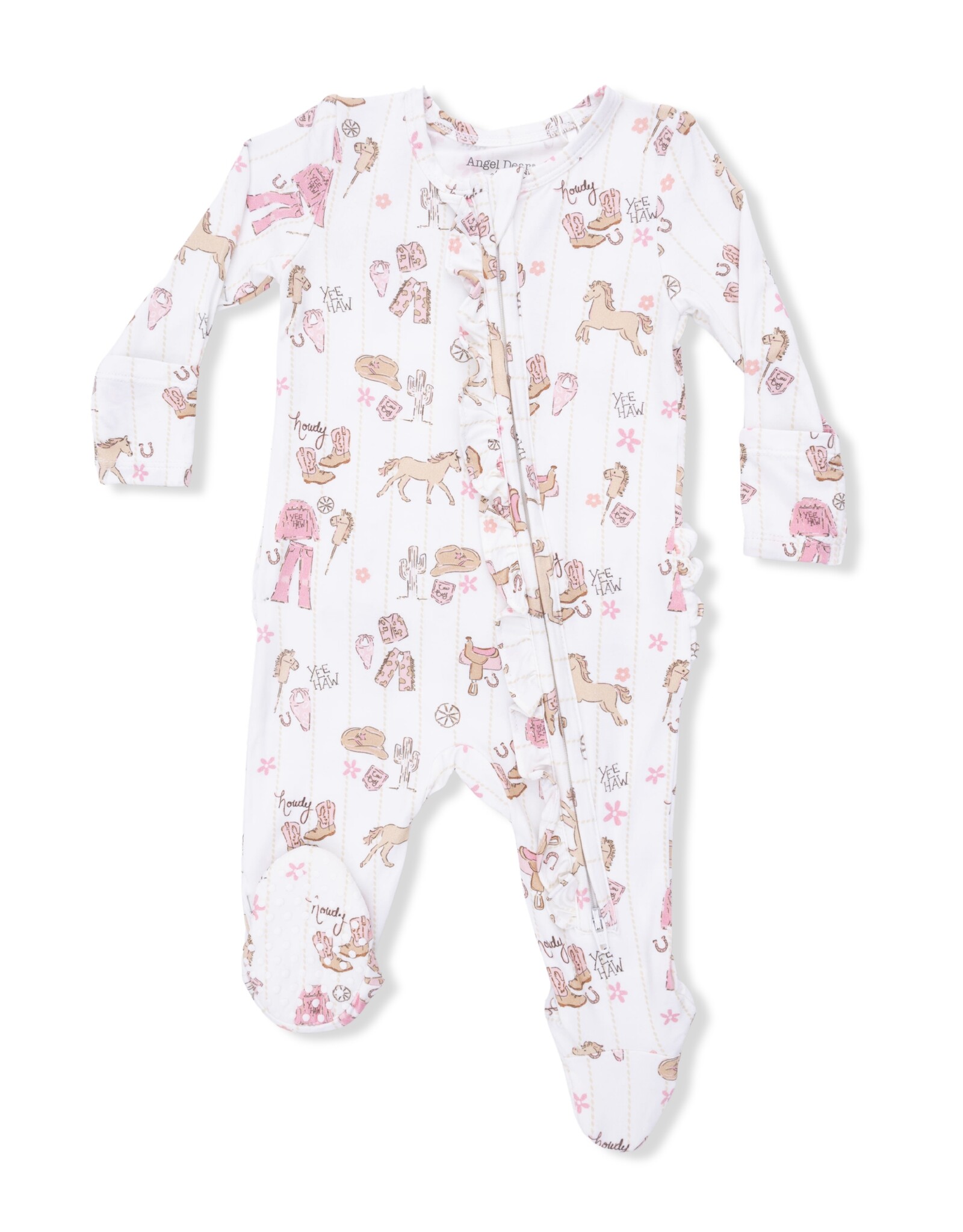 Angel Dear ADS26 2 Way Zipper Ruffle Footie Cowgirl Nursery