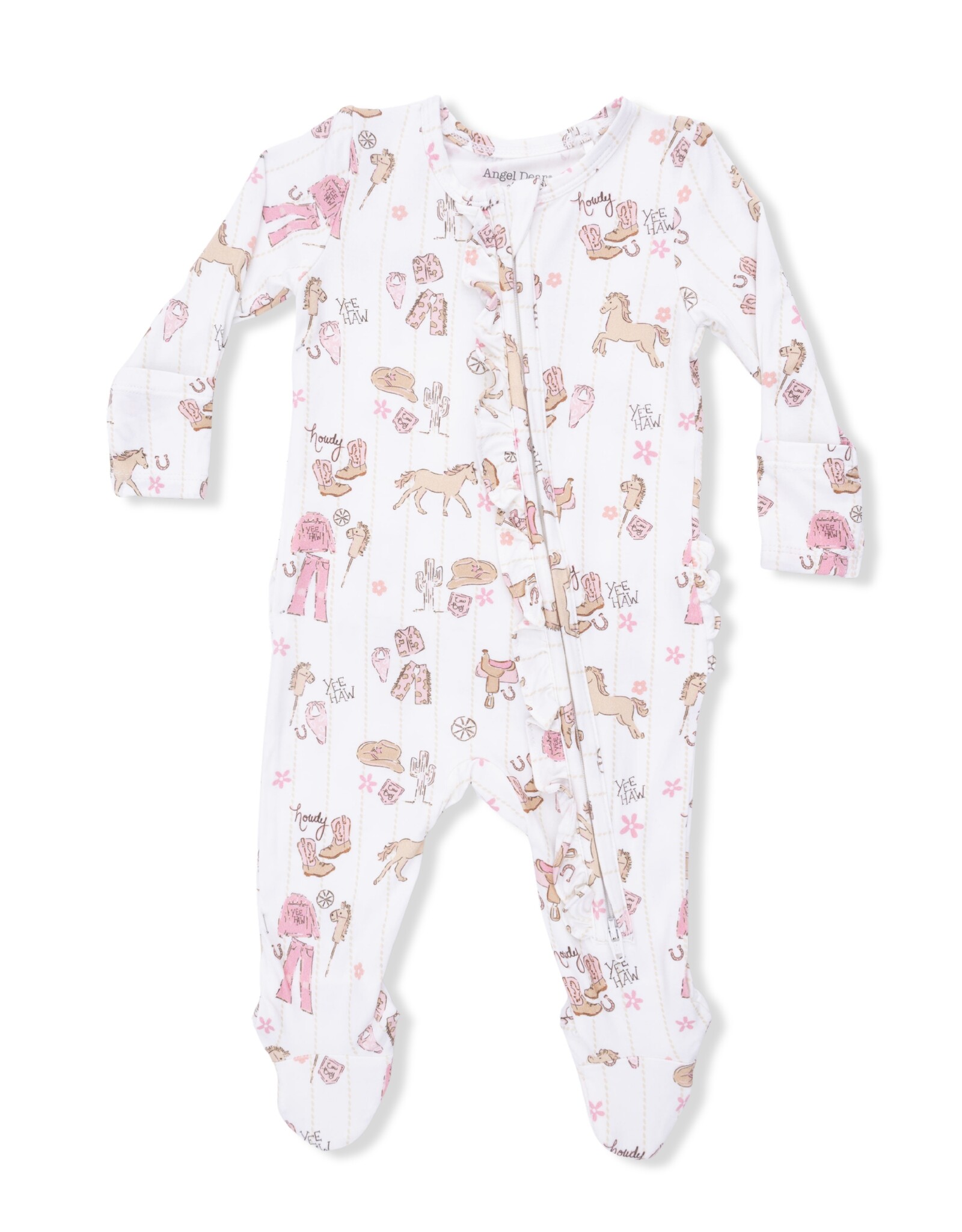 Angel Dear ADS26 2 Way Zipper Ruffle Footie Cowgirl Nursery