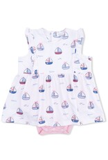 Angel Dear ADS26 Bubbly Sailboats pink Ruffle Bodysuit