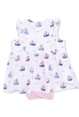 Angel Dear ADS26 Bubbly Sailboats pink Ruffle Bodysuit