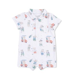 Angel Dear Golfing Teddy Bears Polo Shortie 6/12 Month
