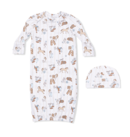 Angel Dear Lap Shoulder Gown  & Hat Cowboy Nursery