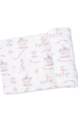 Angel Dear ADS26 Swaddle Blanket 45x45 Carousel Bows