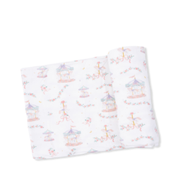 Angel Dear Swaddle Blanket 45x45 Carousel Bows