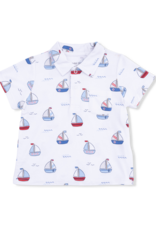 Angel Dear ADS26 Bubbly Sailboats Blue Polo Short Set