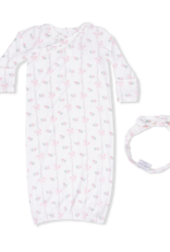 Angel Dear ADS26 Kimono Gown & Headband Dainty Buds & Bows