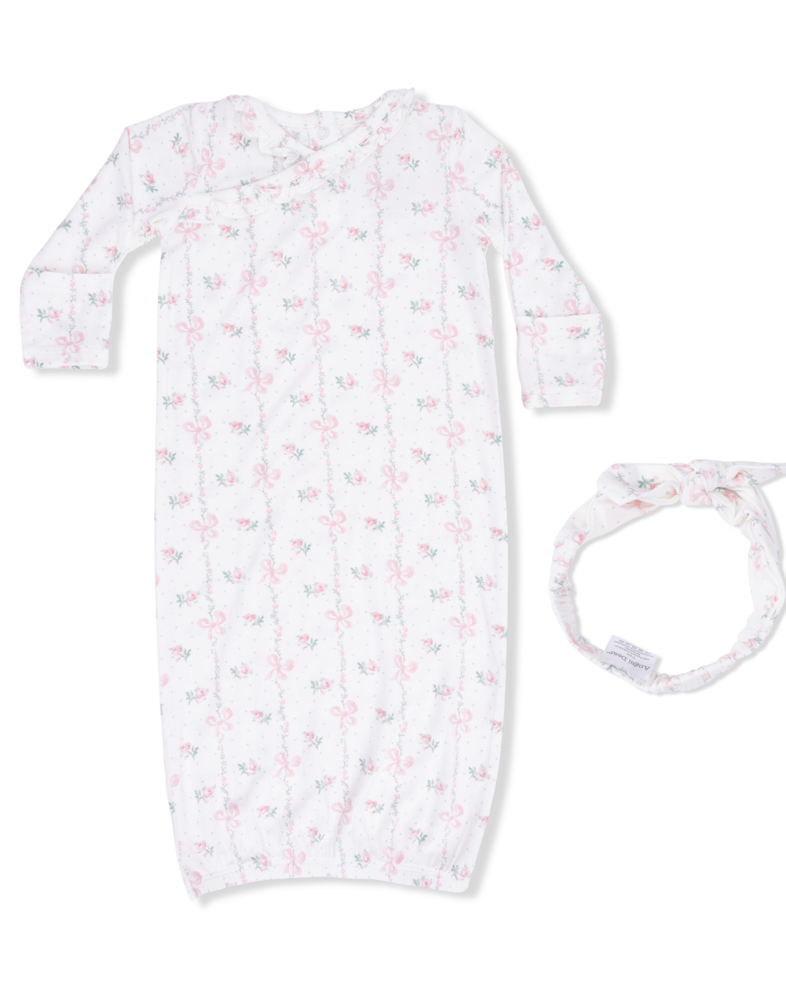 Angel Dear ADS26 Kimono Gown & Headband Dainty Buds & Bows