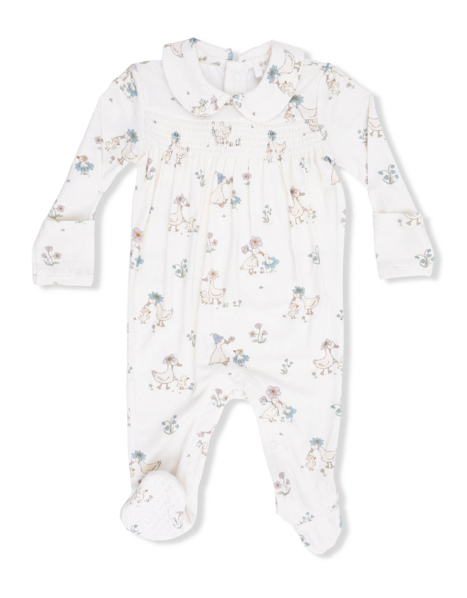 Angel Dear ADS26 Smocked Peter Pan Footie Flower Ducklings