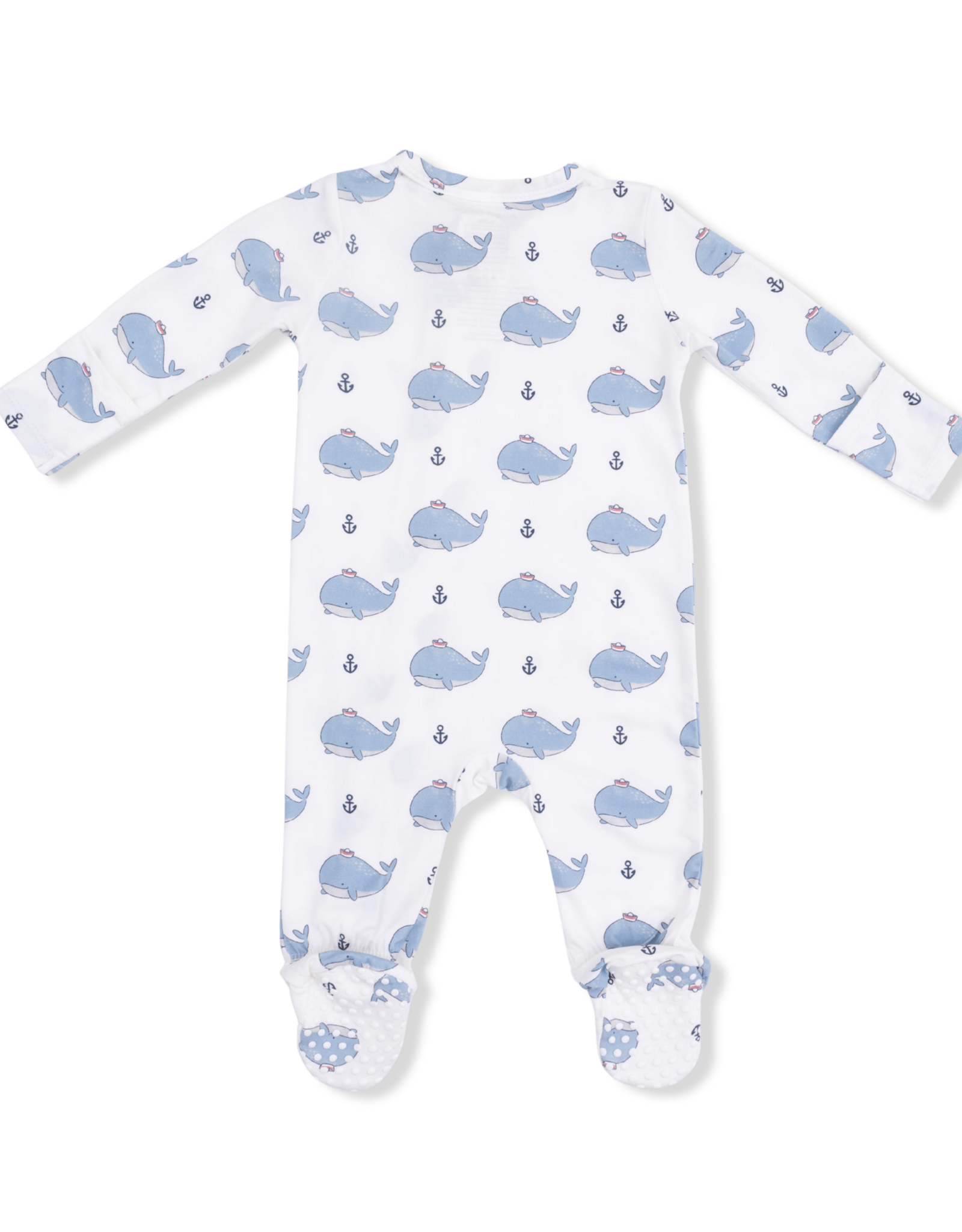 Angel Dear ADS26 2 Way Zipper Footie Bubbly Sailor Whales  Blue
