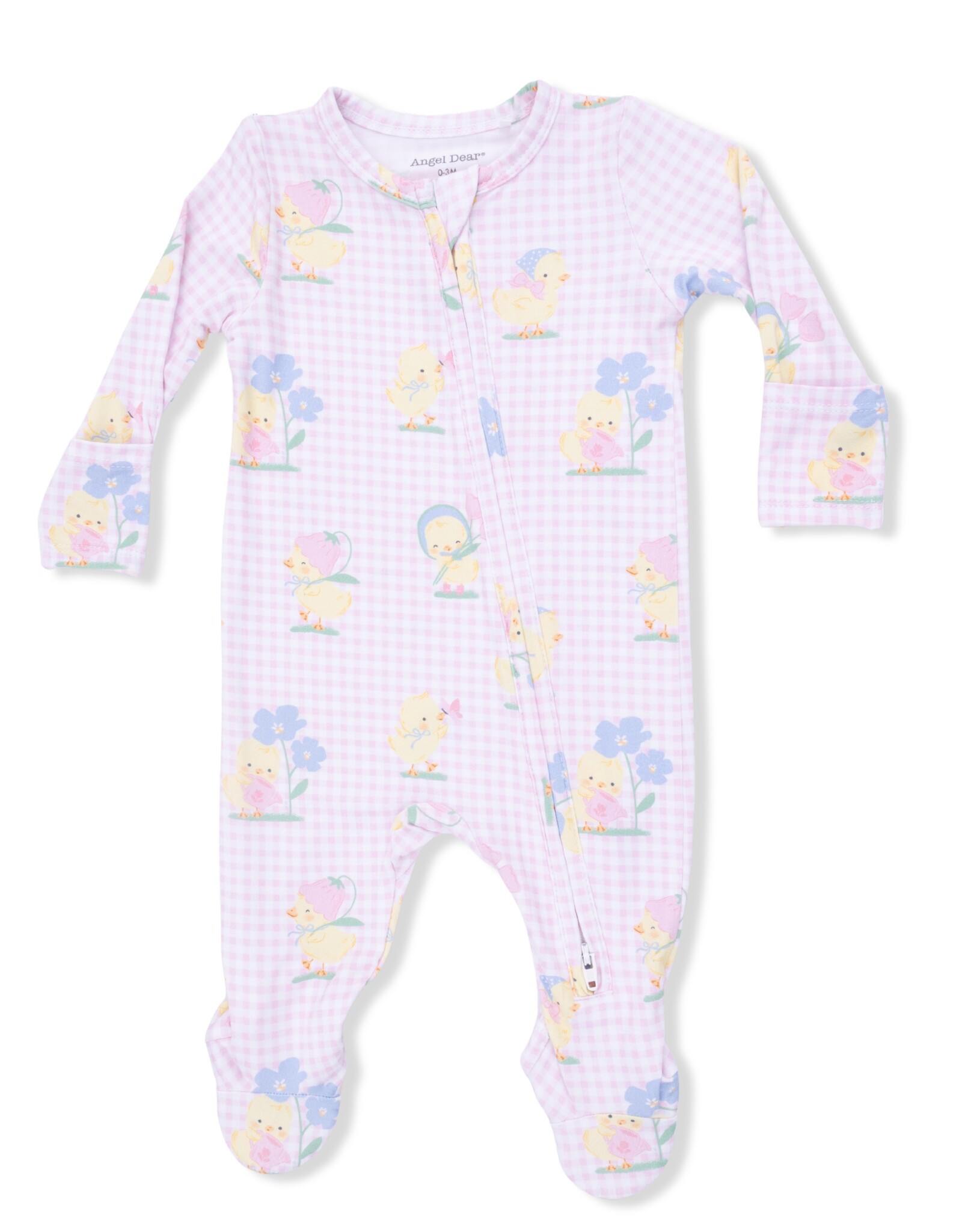 Angel Dear ADS26 2 Way Zipper Footie Vintage Spring Ducklings Pink