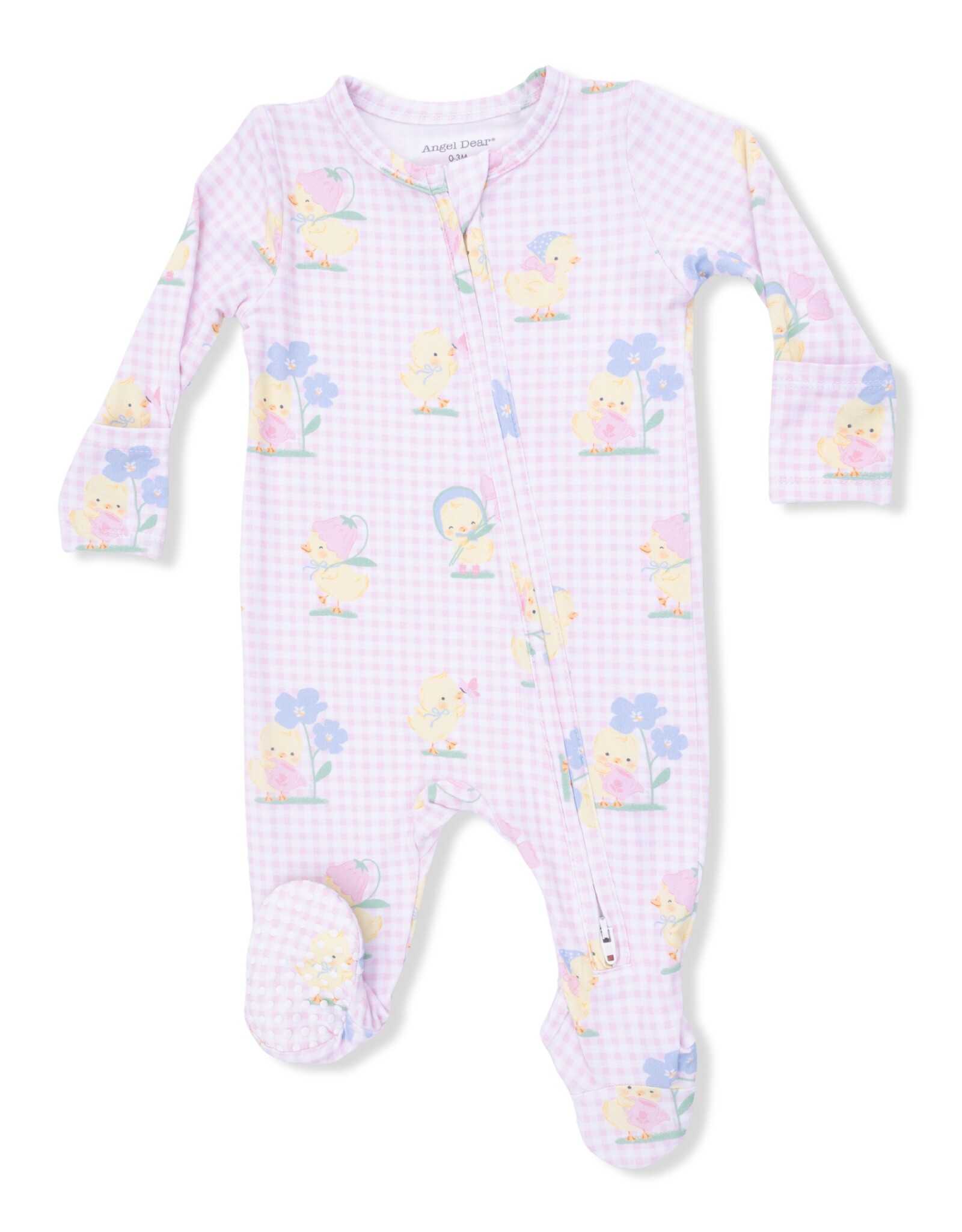Angel Dear ADS26 2 Way Zipper Footie Vintage Spring Ducklings Pink