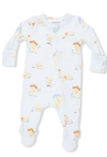 Angel Dear ADS26 2 Way Zipper Footie Vintage Spring Ducklings Green