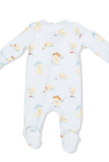 Angel Dear ADS26 2 Way Zipper Footie Vintage Spring Ducklings Green