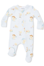Angel Dear ADS26 2 Way Zipper Footie Vintage Spring Ducklings Green