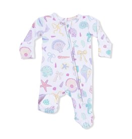 Angel Dear 2 Way Zipper Ruffle Footie Beach Days 3/6 Month