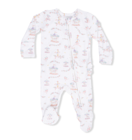 Angel Dear 2 Way Zipper Ruffle Footie Carousel Bows