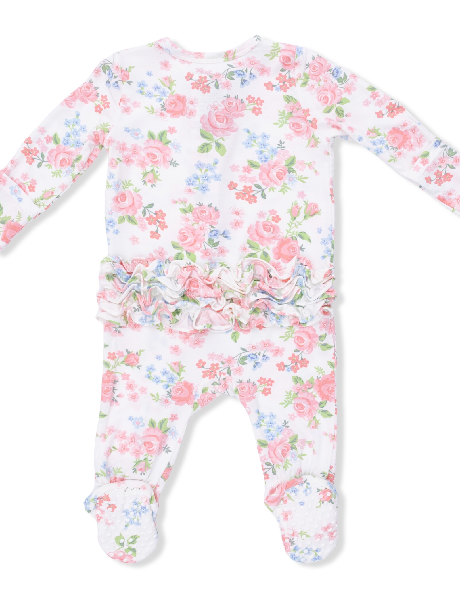 Angel Dear ADS26 2 Way Zipper Ruffle Footie Cute Little Roses