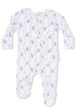 Angel Dear ADS26 2 Way Zipper Ruffle Footie Heirloom Rose Stripe