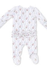 Angel Dear ADS26 2 Way Zipper Ruffle Footie Heirloom Rose Stripe