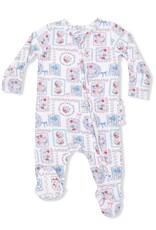 Angel Dear ADS26 2 Way Zipper Ruffle Footie Julep's Floral Parchwork