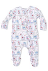 Angel Dear ADS26 2 Way Zipper Ruffle Footie Julep's Floral Parchwork