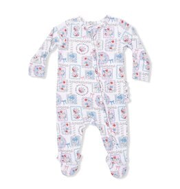 Angel Dear 2 Way Zipper Ruffle Footie Julep's Floral Parchwork