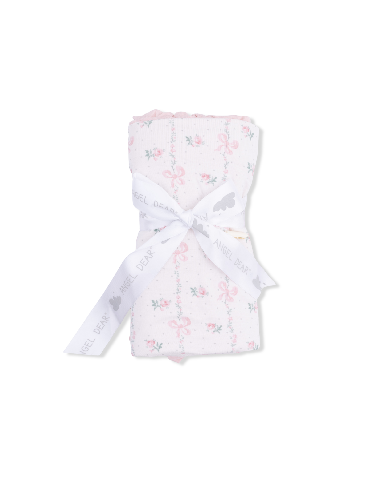 Angel Dear ADS26 Ruffle Blanket Dainty Buds & Bows 35x26