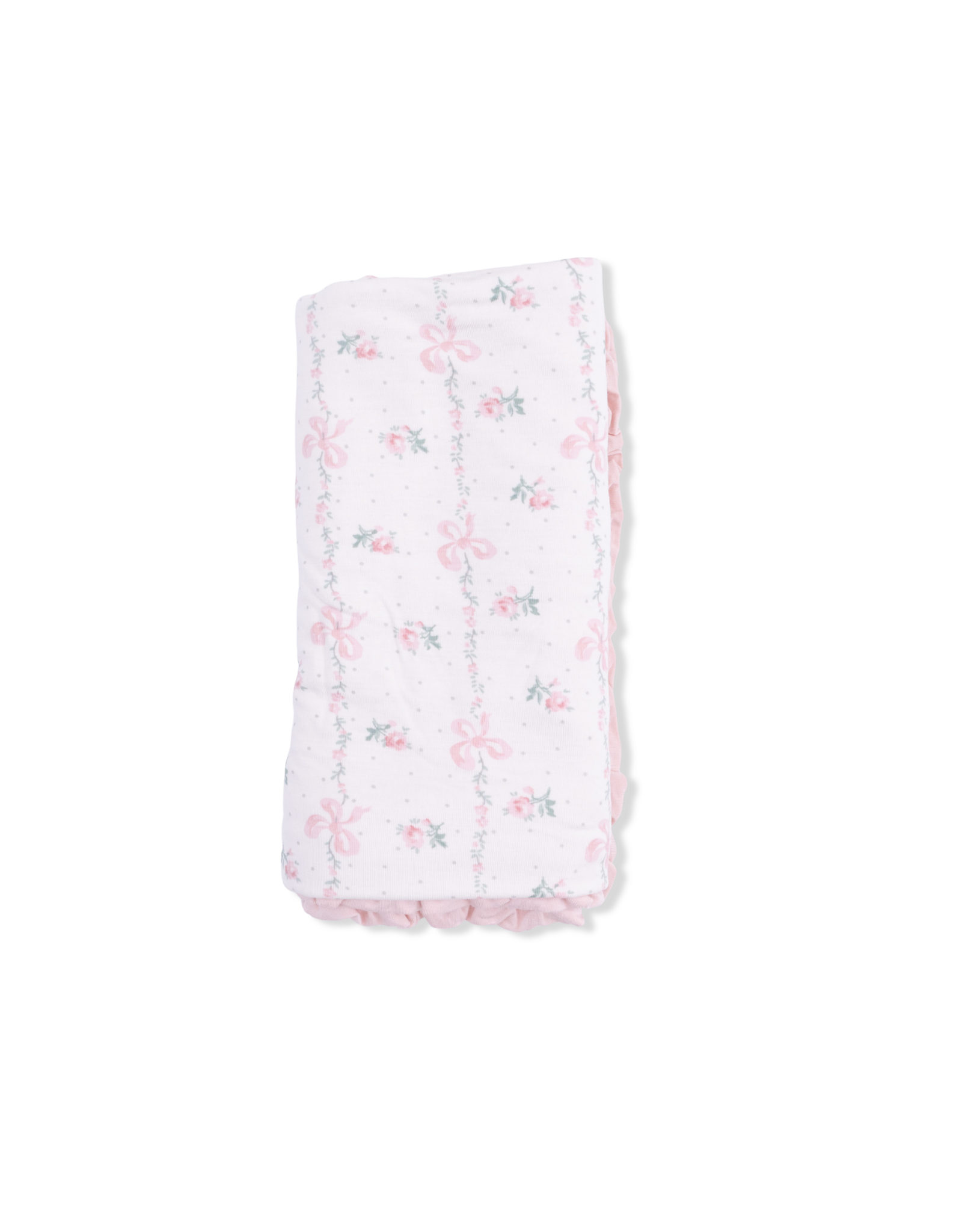 Angel Dear ADS26 Ruffle Blanket Dainty Buds & Bows 35x26