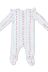 Angel Dear ADS26 2 Way Zipper Ruffle Sleeve Footie Antoinette Stripe