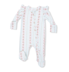 Angel Dear 2 Way Zipper Ruffle Sleeve Footie Antoinette Stripe