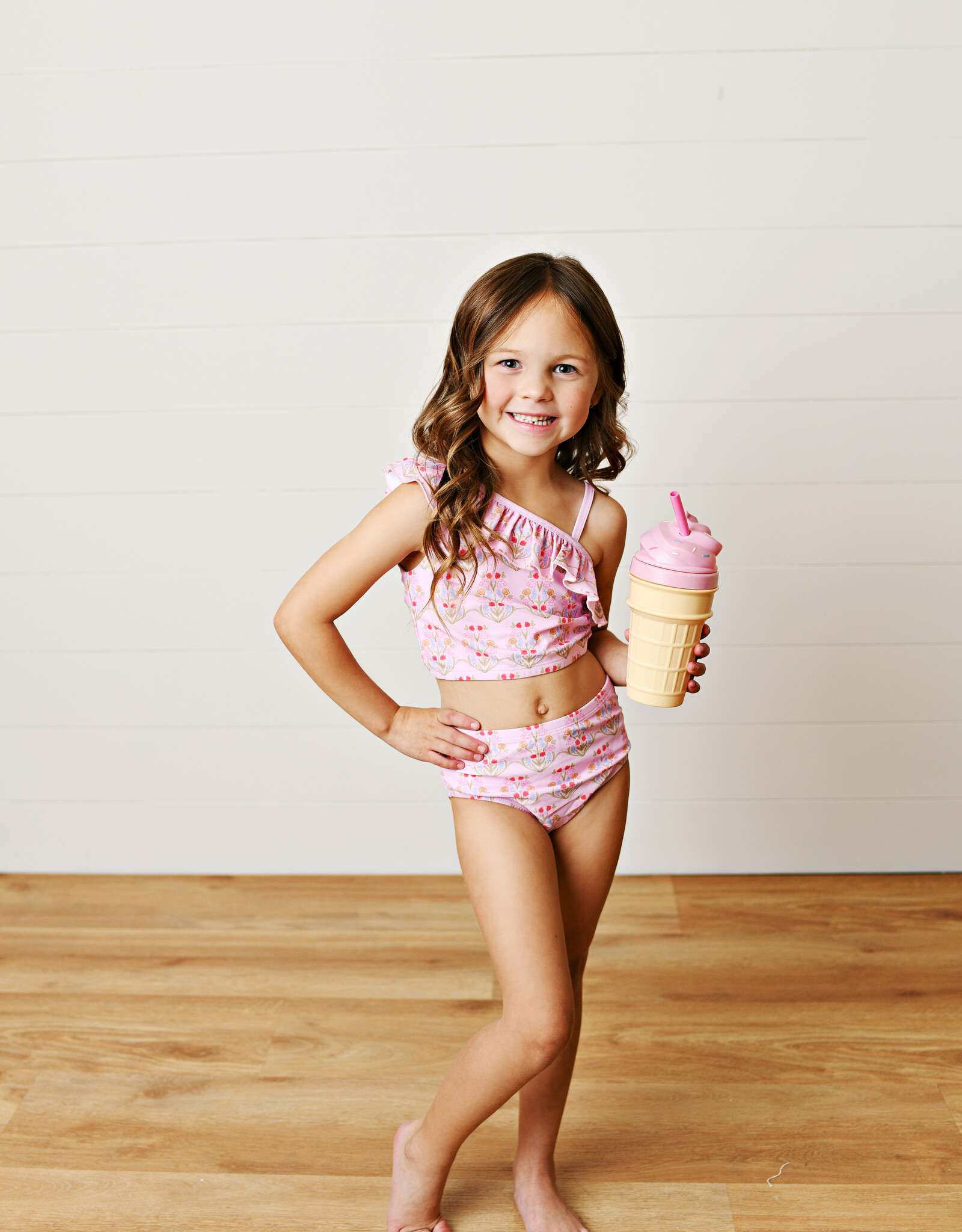 Swoon Baby 2623 2 Pc Ruffle Swimsuit Pink Floral