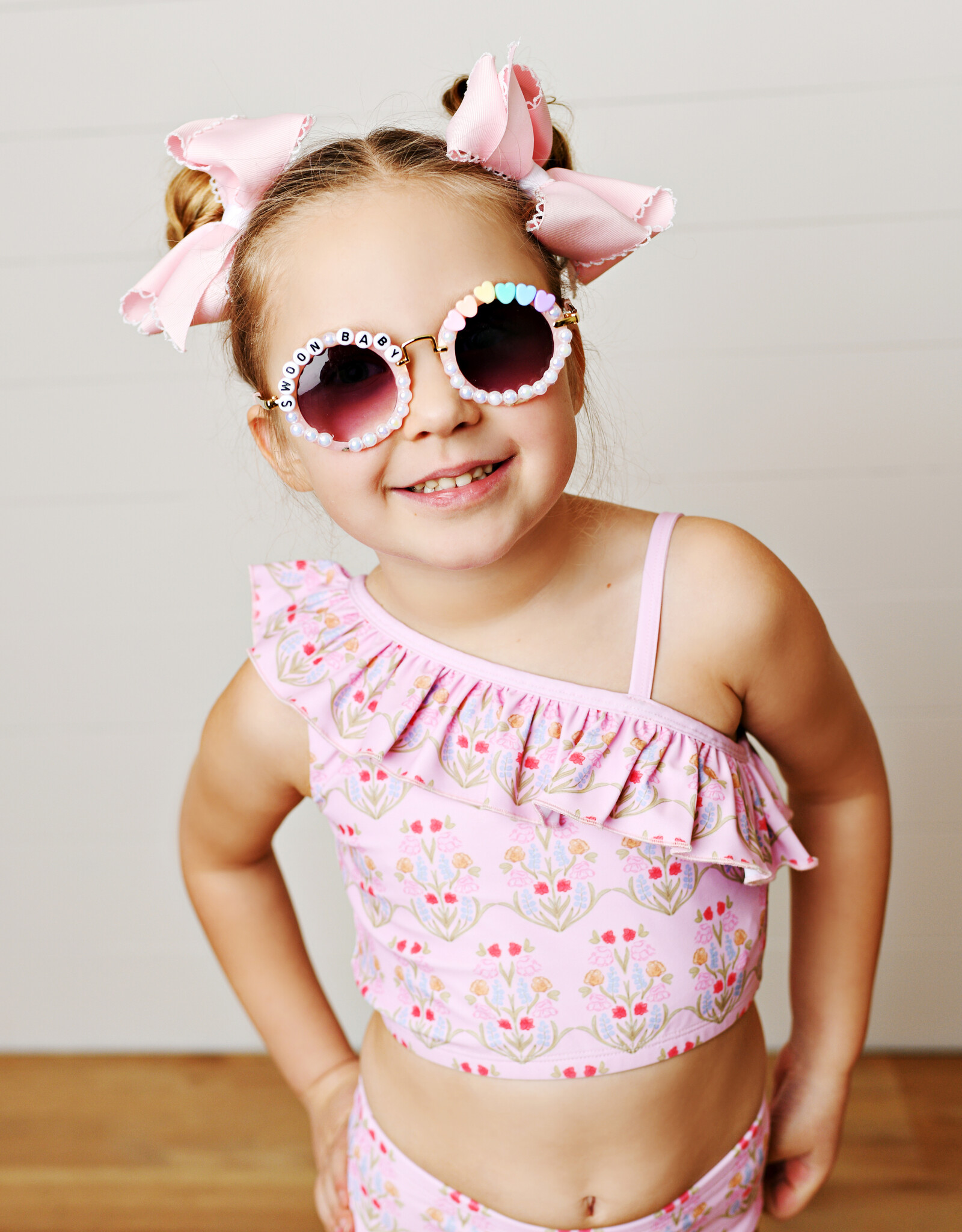 Swoon Baby 2623 2 Pc Ruffle Swimsuit Pink Floral