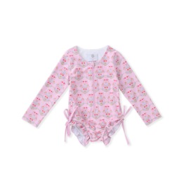 Swoon Baby Longsleeve Rashguard Swimsuit Pink Floral