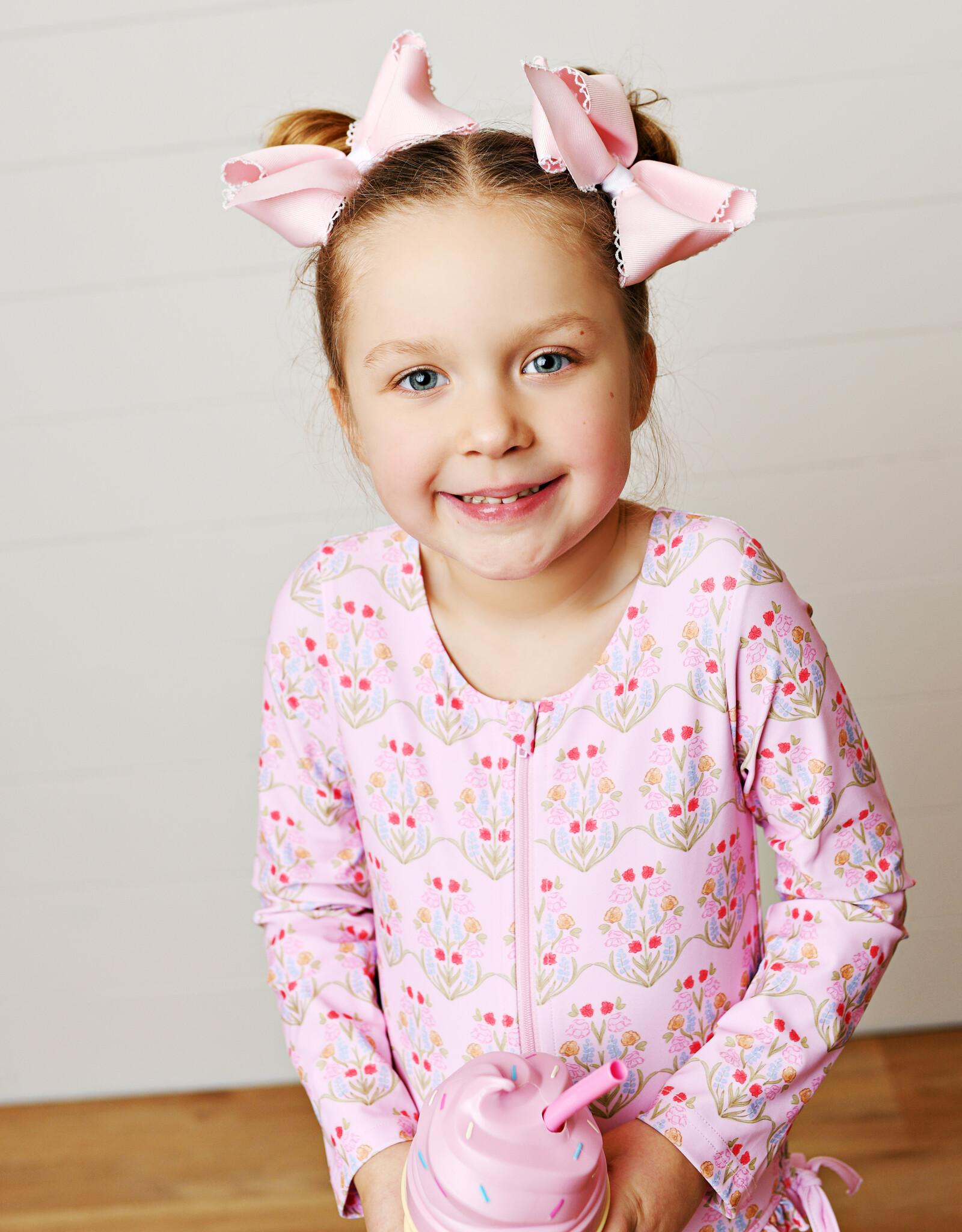 Swoon Baby 2622 L/S Rashguard Swimsuit Pink Floral