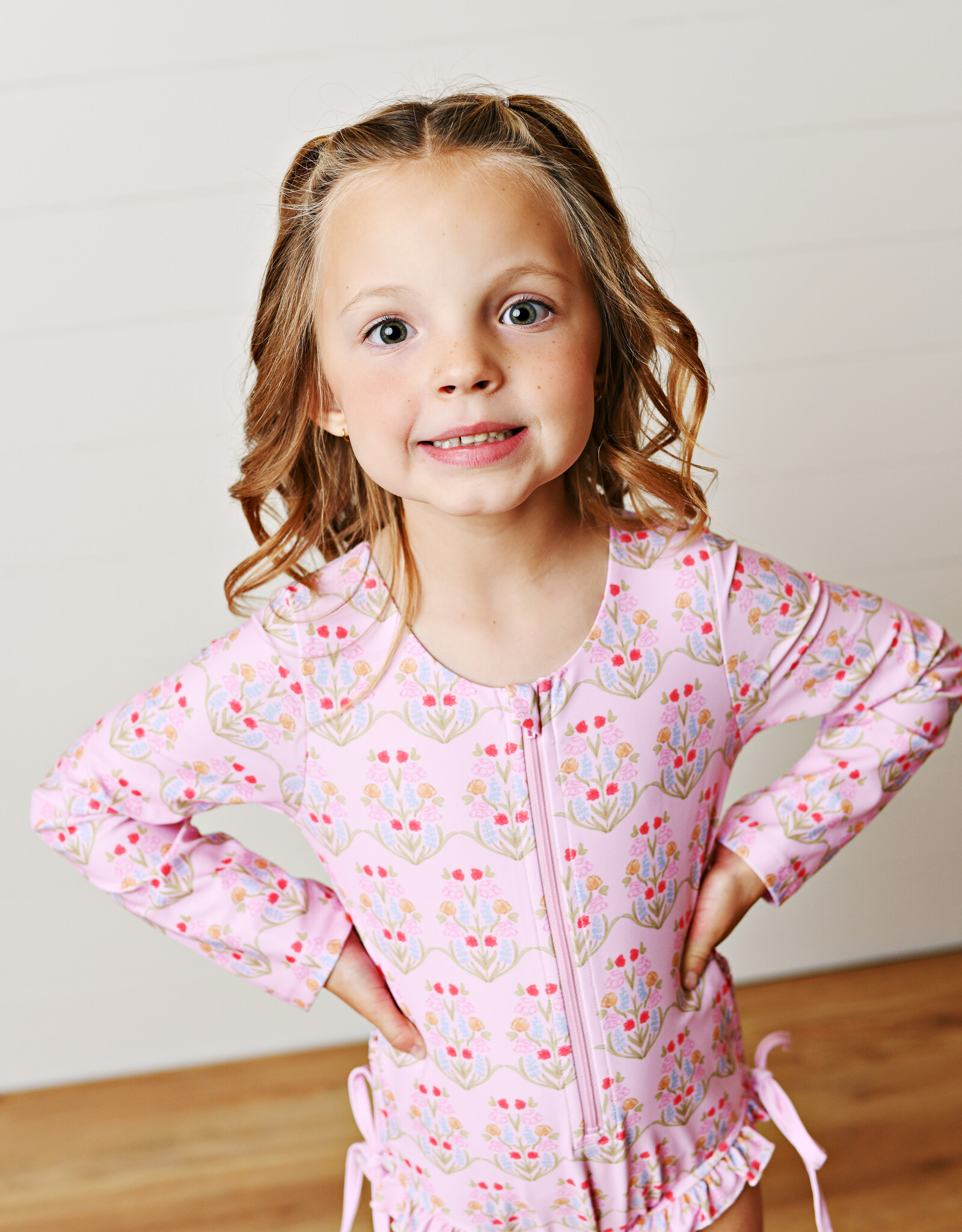 Swoon Baby 2622 L/S Rashguard Swimsuit Pink Floral