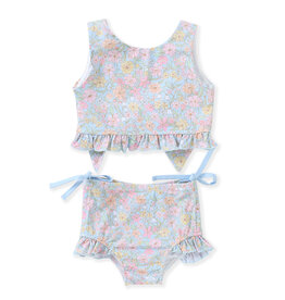 Swoon Baby 2 Pc Swimsuit Blue Floral