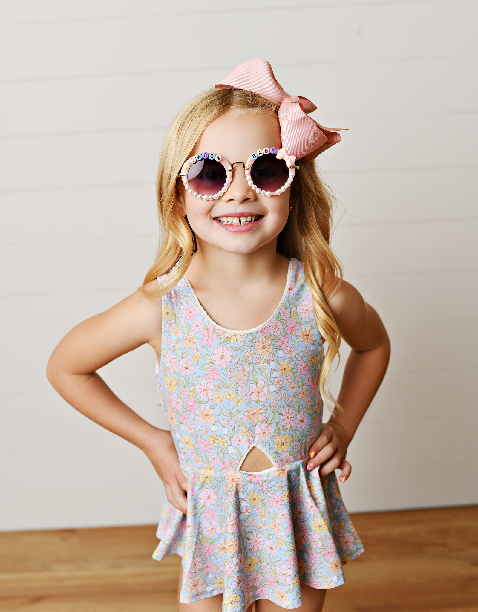 Swoon Baby 2635 1 Pc Swimsuit Blue Floral