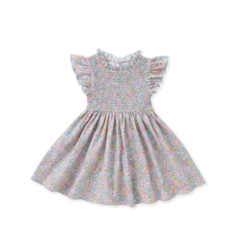 Swoon Baby Smocked Flutter Dress Blue Floral
