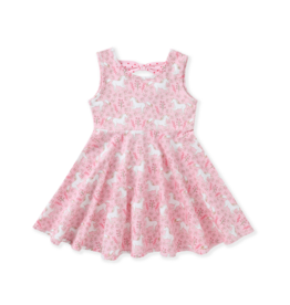 Swoon Baby Flair Dress Pink Unicorn