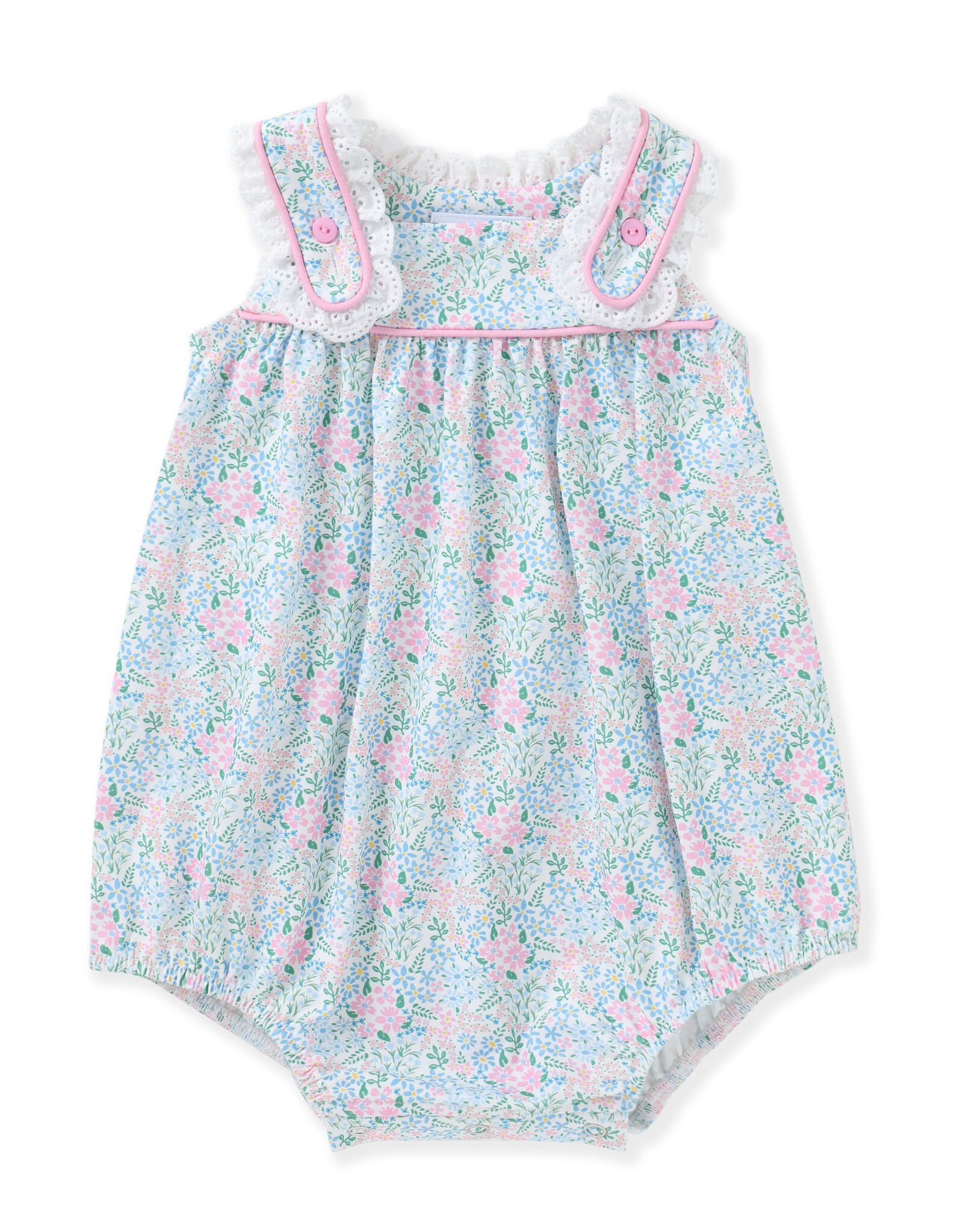 Swoon Baby 2612 Blue/Pink Floral Eyelet Bubble