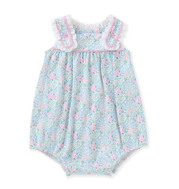 Swoon Baby Blue/Pink Floral Eyelet Bubble