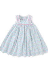 Swoon Baby 2610 Blue/Pink Floral Eyelet Dress