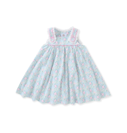 Swoon Baby Blue/Pink Floral Eyelet Dress