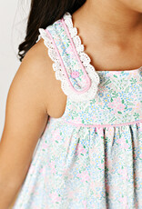 Swoon Baby 2610 Blue/Pink Floral Eyelet Dress