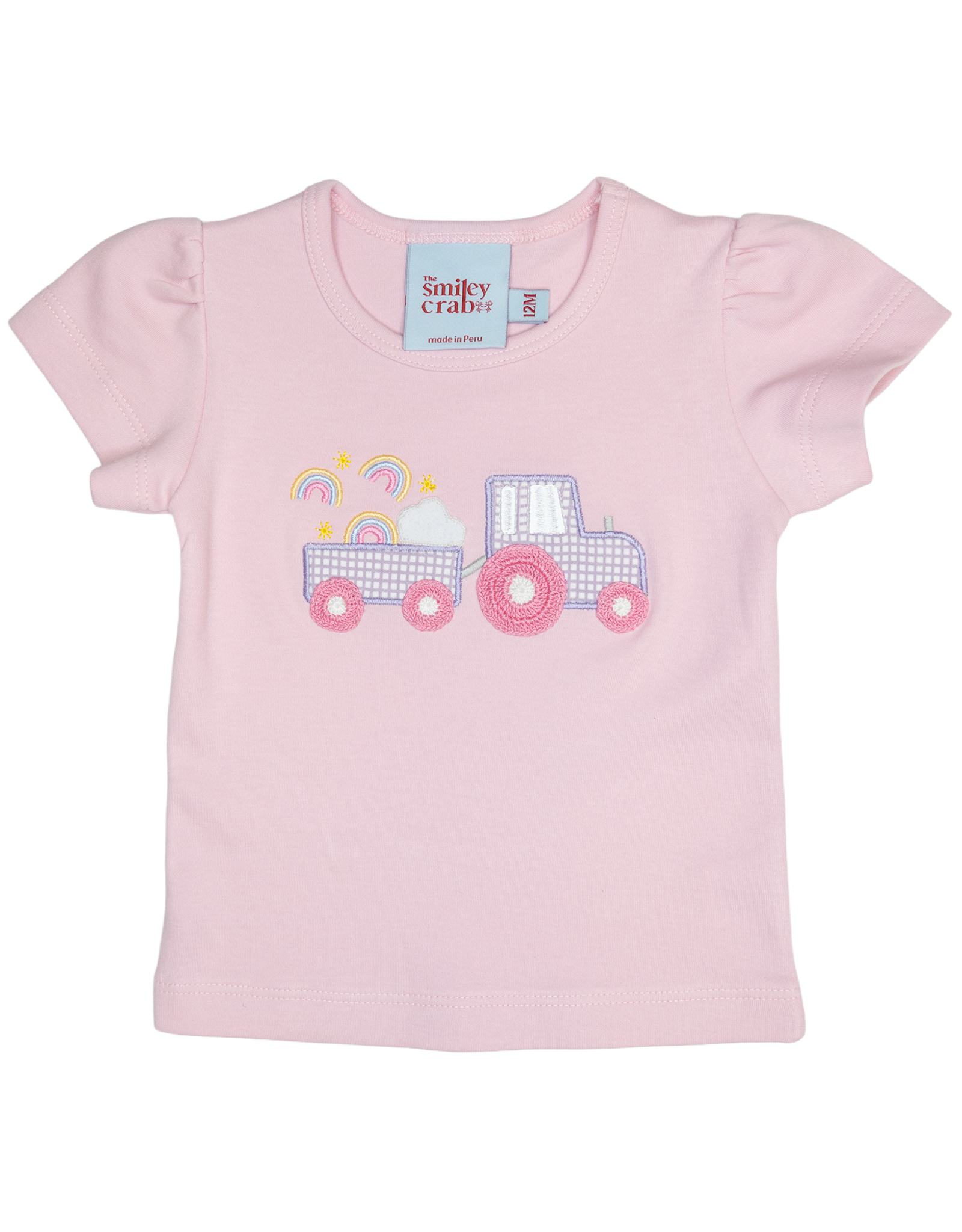 The Smiley Crab S26 Shirt Pink Wagon Cart/Rainbow