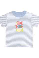 The Smiley Crab S26 SS Shirt Light Blue stripe 3 Fish